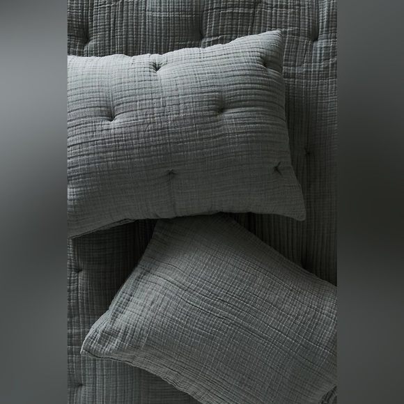 Anthropologie Elysian Cross-Dyed Gauze Pair of King Shams NWT - Picture 1 of 12